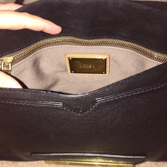 J Crew Black Leather Messenger Bag - Picture 3 of 5